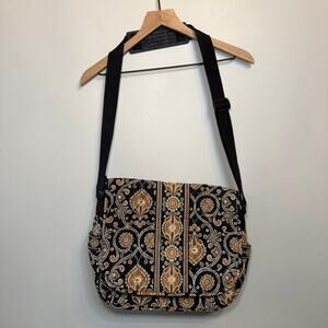 Vera Bradley Caffe Latte Paisley Print Crossbody Laptop Messenger Bag